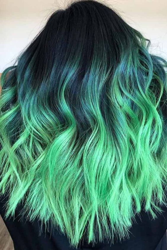 green hair ombre - زیبا ترین رنگ موها برای دختران