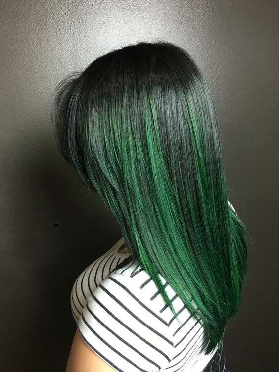 green highlight - زیبا ترین رنگ موها برای دختران