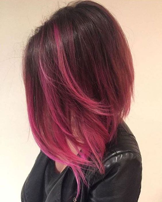 pink highlight - زیبا ترین رنگ موها برای دختران