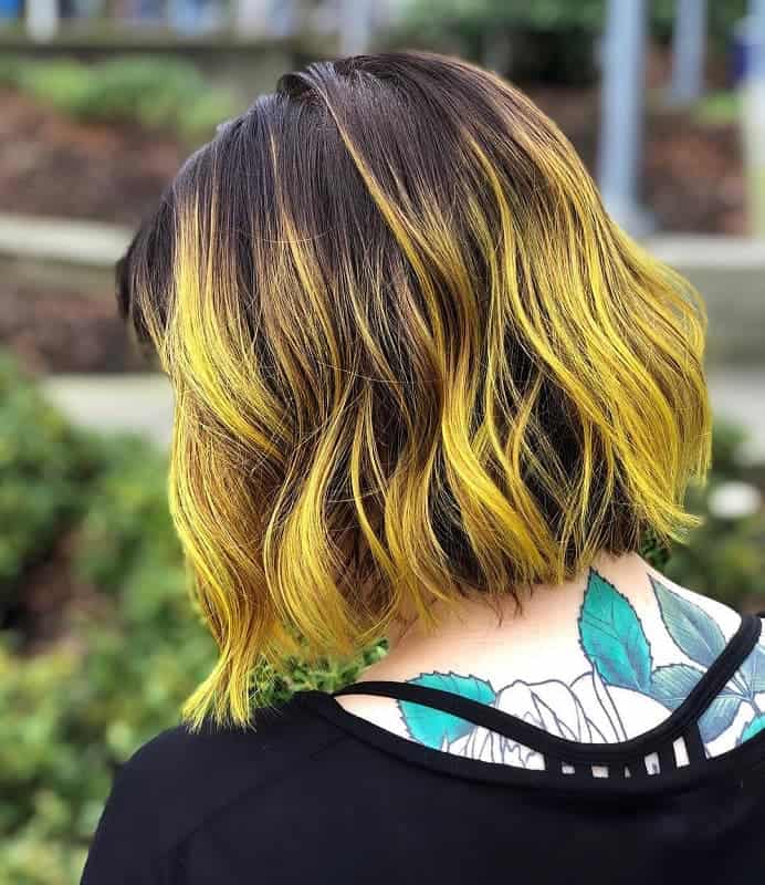 yellow balayage - زیبا ترین رنگ موها برای دختران