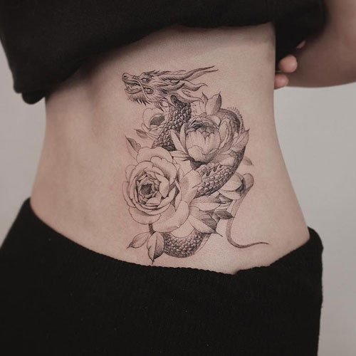 Dragon Tattoos For Women - مجموعه ای از زیباترین تتوها