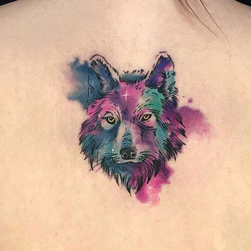 Watercolor Wolf Tattoo Ideas For Girls - مجموعه ای از زیباترین تتوها